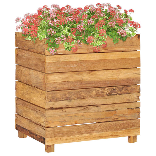 vidaXL Raised Bed 50x40x55 cm Solid Wood Teak and Steel