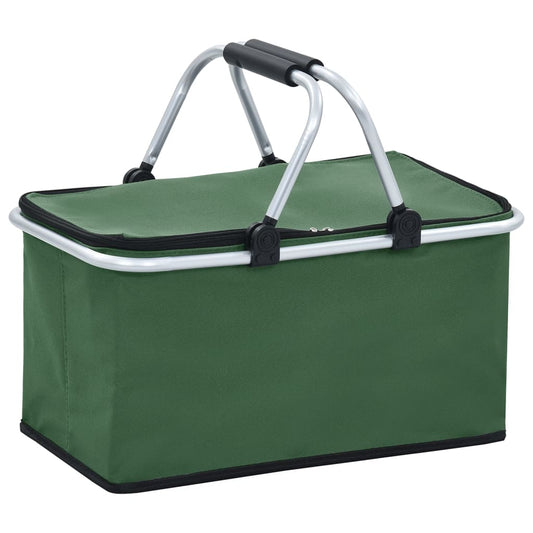 vidaXL Foldable Cool Bag Green 46x27x23 cm Aluminium