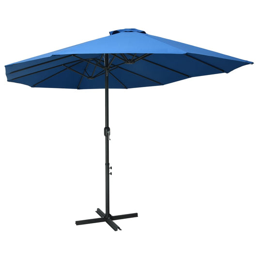 vidaXL Outdoor Parasol with Aluminium Pole 460x270 cm Blue