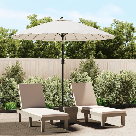 vidaXL Outdoor Parasol with Aluminium Pole 270 cm Sand White