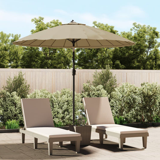 vidaXL Outdoor Parasol with Aluminium Pole 270 cm Taupe