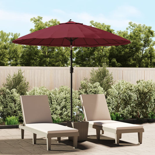 vidaXL Outdoor Parasol with Aluminium Pole 270 cm Bordeaux Red