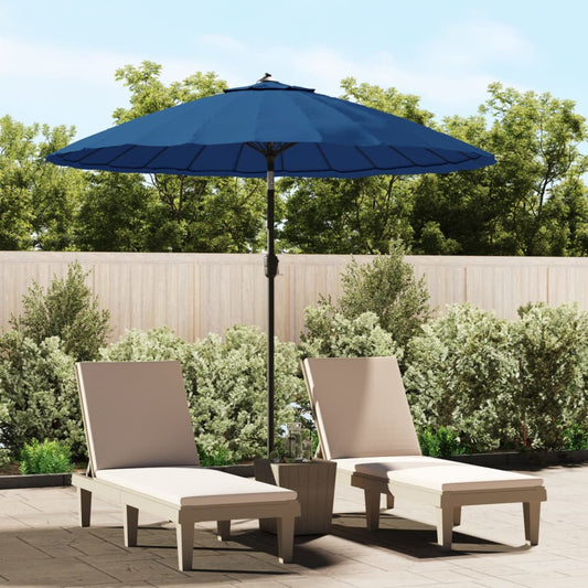 vidaXL Outdoor Parasol with Aluminium Pole 270 cm Azure Blue