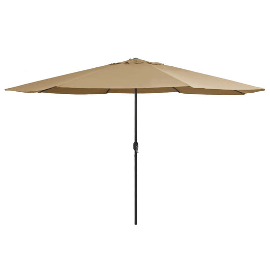 vidaXL Outdoor Parasol with Metal Pole 400 cm Taupe