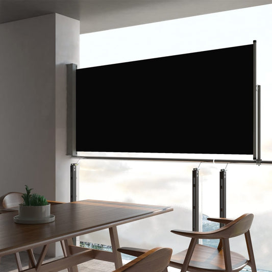 vidaXL Patio Retractable Side Awning 60x300 cm Black