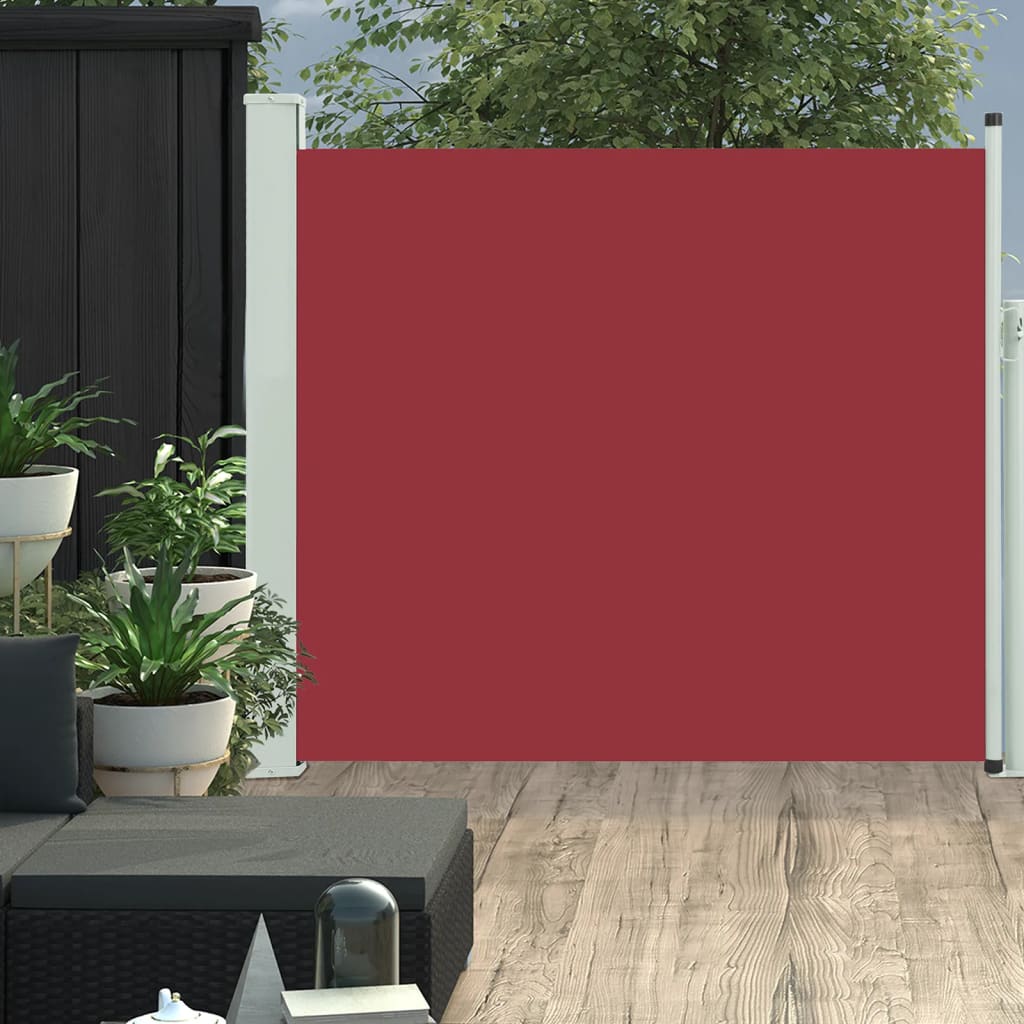 vidaXL Patio Retractable Side Awning 100x300 cm Red