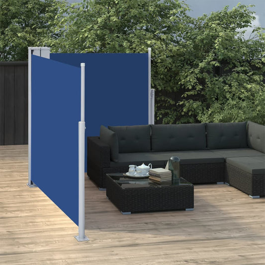 vidaXL Retractable Side Awning Blue 100x600 cm