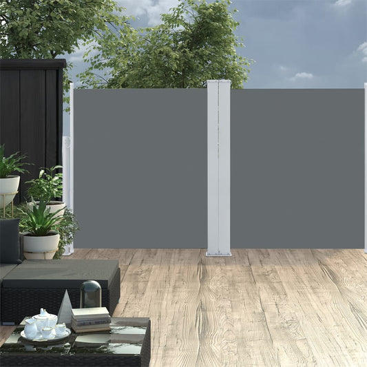 vidaXL Patio Retractable Double Side Awning 170x600 cm Anthracite
