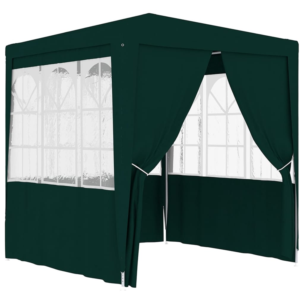 vidaXL Professional Party Tent with Side Walls 2.5x2.5 m Green 90 g/må_