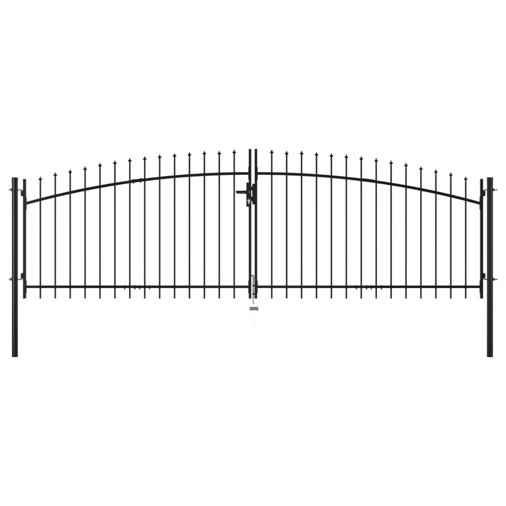 vidaXL Double Door Fence Gate with Spear Top 400x175 cm