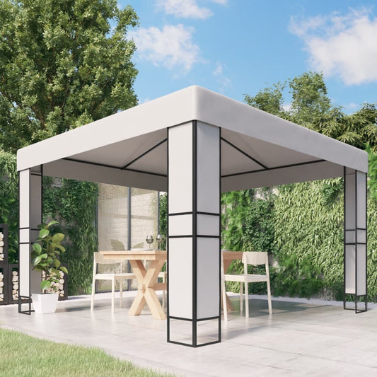 vidaXL Gazebo with Double Roof 3x3 m White