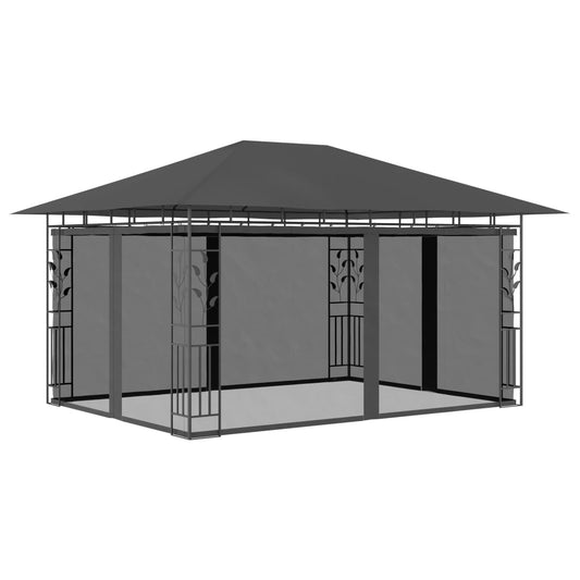 vidaXL Gazebo with Mosquito Net 4x3x2.73 m Anthracite 180 g/må_