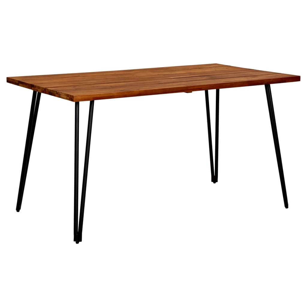vidaXL Garden Table with Hairpin Legs 140x80x75 cm Solid Acacia Wood