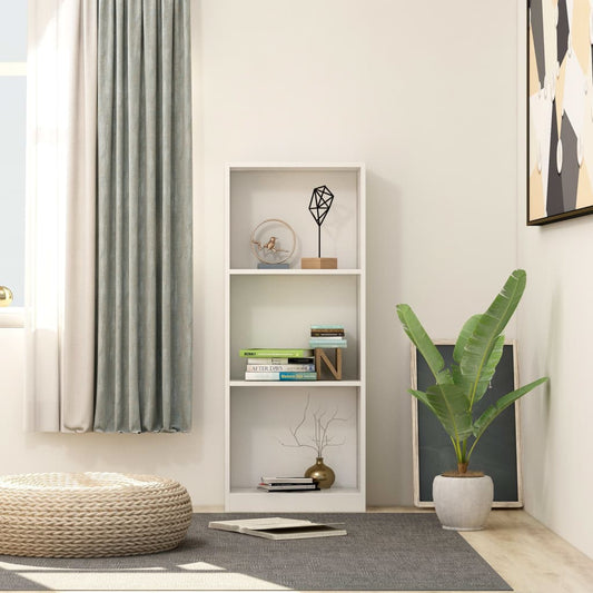 vidaXL 3-Tier Book Cabinet White 40x24x108 cm Engineered Wood