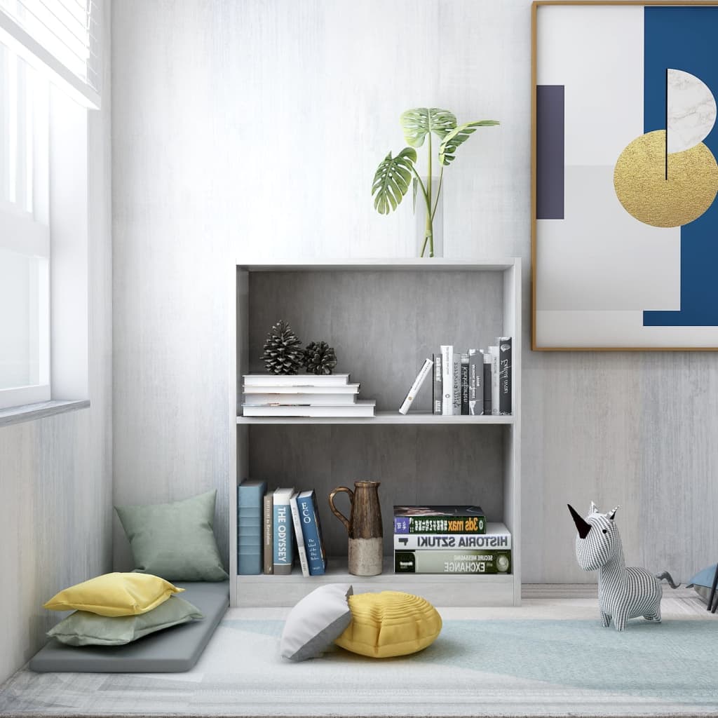 vidaXL Bookshelf Concrete Grey 60x24x74.5 cm Engineered Wood