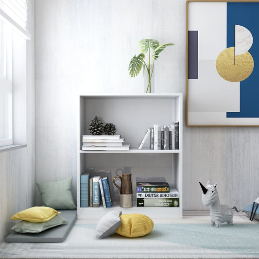 vidaXL Bookshelf High Gloss White 60x24x74.5 cm Engineered Wood