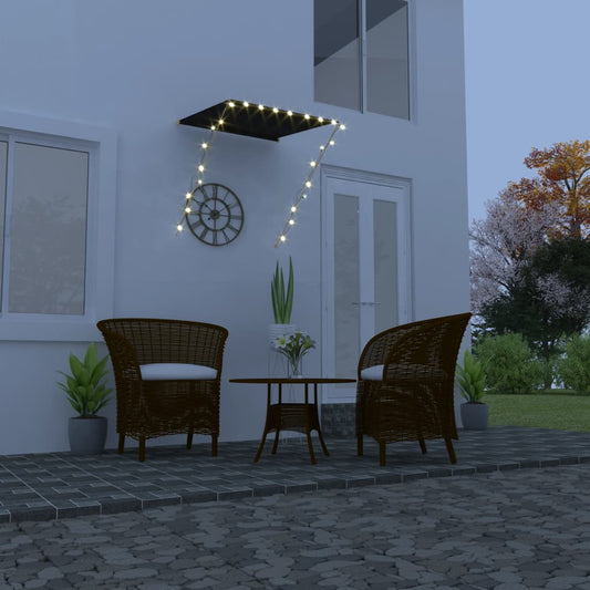 vidaXL Retractable Awning with LED 100x150 cm Anthracite