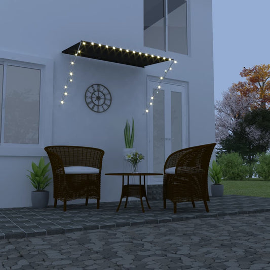 vidaXL Retractable Awning with LED 200x150 cm Anthracite