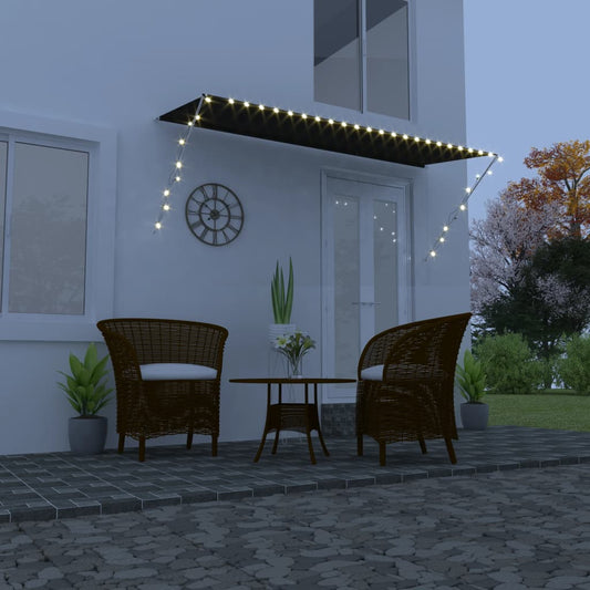 vidaXL Retractable Awning with LED 350x150 cm Anthracite
