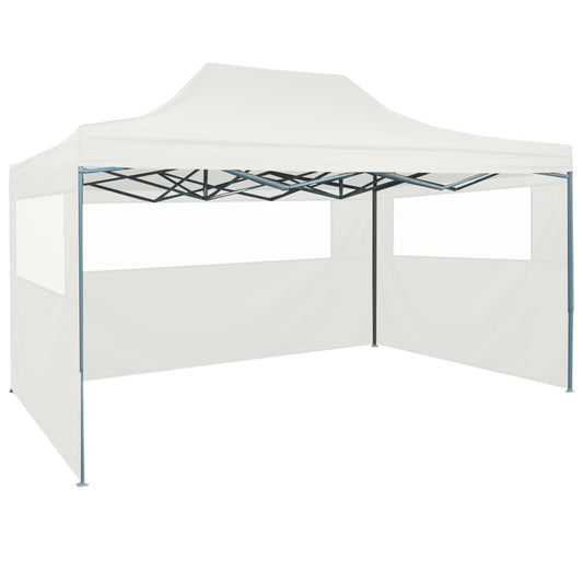 vidaXL Foldable Patry Tent with 3 Sidewalls 3x4.5 m White