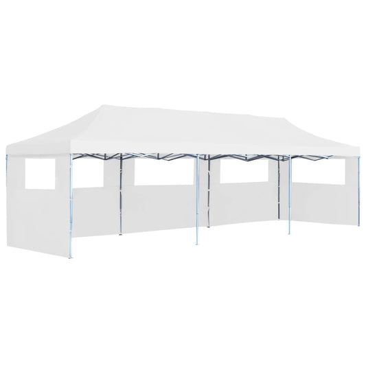 vidaXL Folding Pop-up Party Tent with 5 Sidewalls 3x9 m White