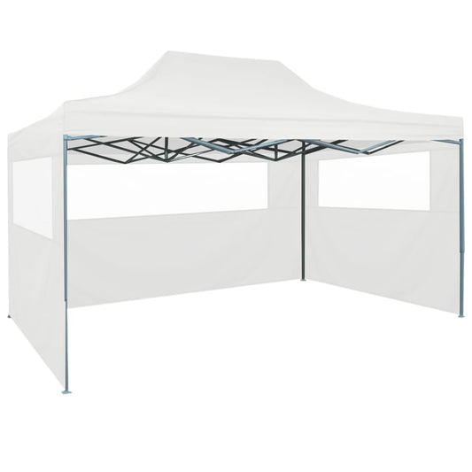 vidaXL Professional Folding Party Tent with 3 Sidewalls 3x4 m Steel White
