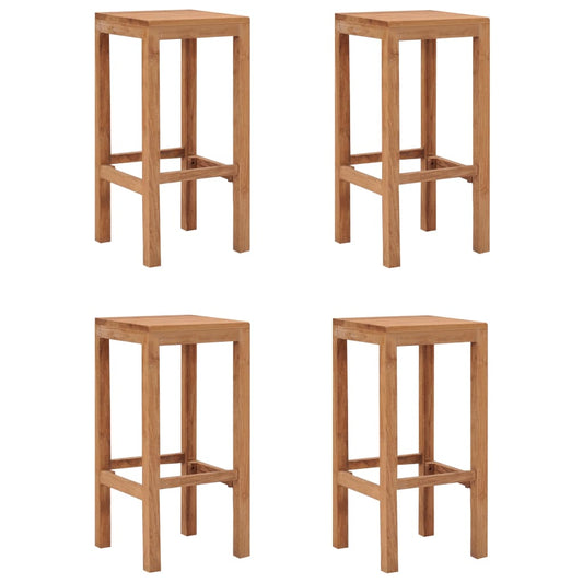 vidaXL Bar Stools 4 pcs Solid Teak Wood