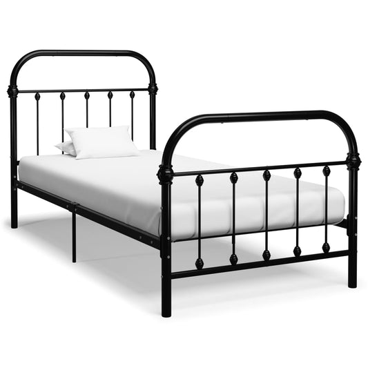 vidaXL Bed Frame Black Metal 100x200 cm