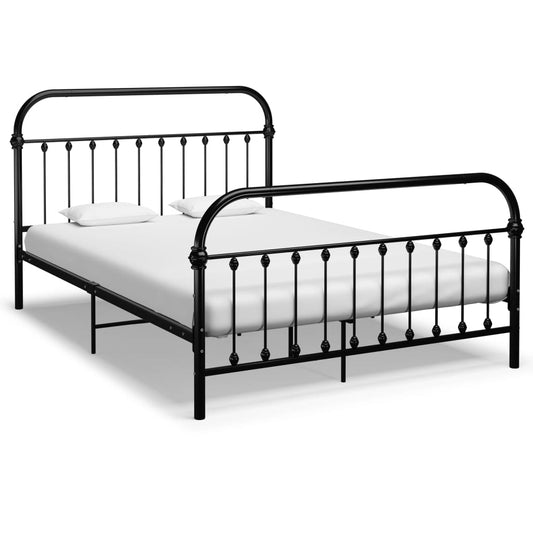 vidaXL Bed Frame Black Metal 140x200 cm