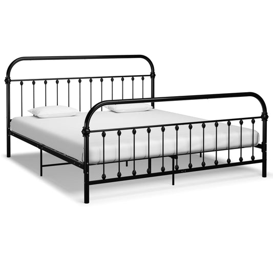 vidaXL Bed Frame Black Metal 180x200 cm 6FT Super King