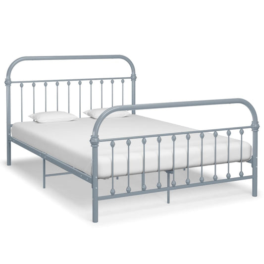 vidaXL Bed Frame Grey Metal 140x200 cm