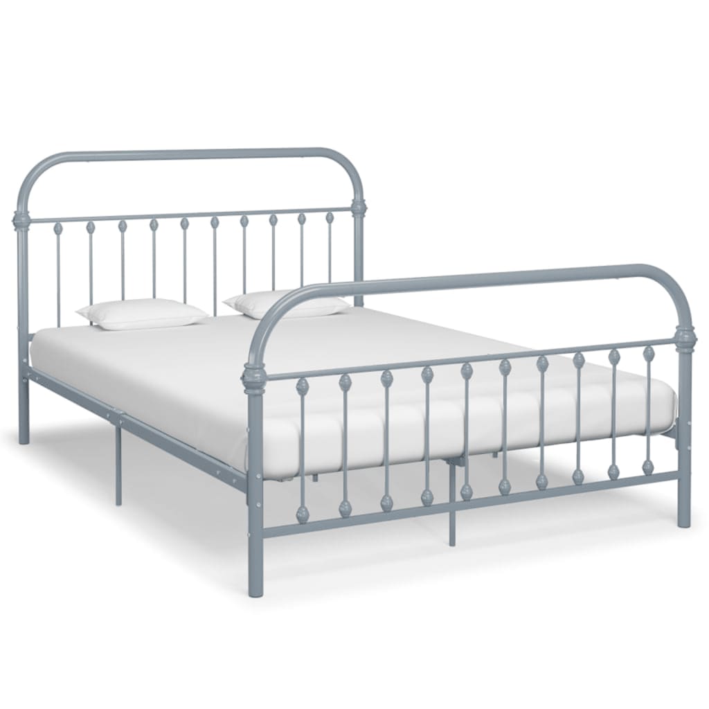 vidaXL Bed Frame Grey Metal 160x200 cm