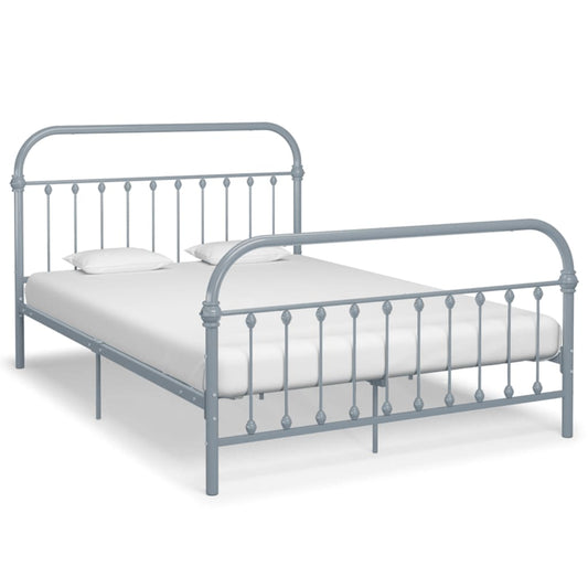 vidaXL Bed Frame Grey Metal 160x200 cm