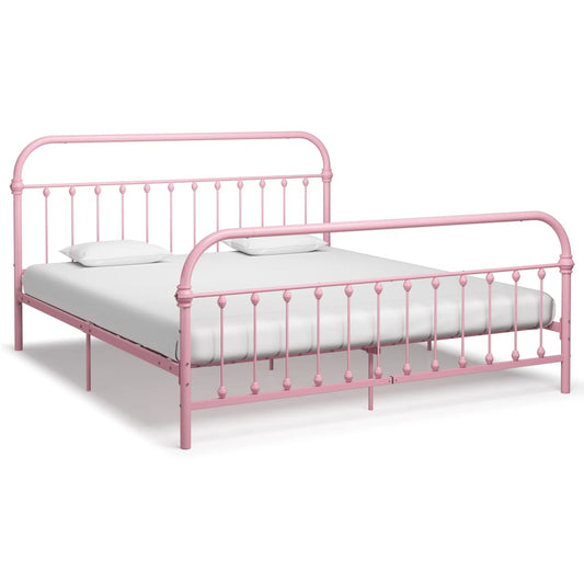 vidaXL Bed Frame Pink Metal 180x200 cm 6FT Super King