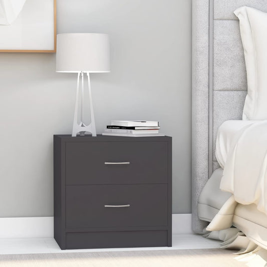 vidaXL Bedside Cabinet Grey 40x30x40 cm Engineered Wood