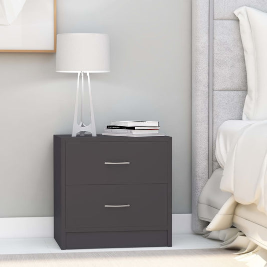 vidaXL Bedside Cabinets 2 pcs Grey 40x30x40 cm Engineered Wood
