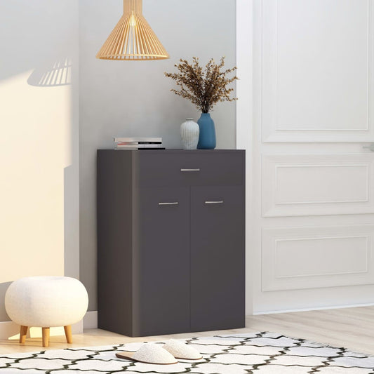 vidaXL Shoe Cabinet Grey 60x35x84 cm Engineered Wood