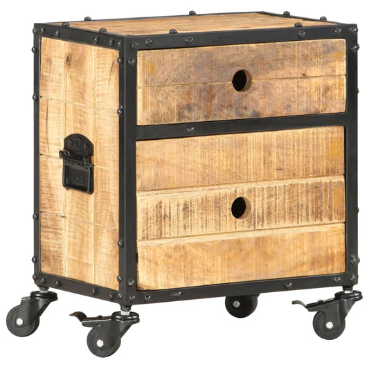 vidaXL Bedside Cabinet 40x30x50 cm Rough Mango Wood