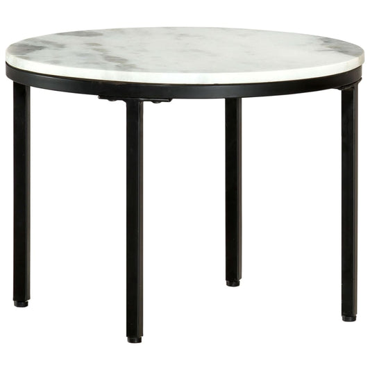 vidaXL Coffee Table White and Black Ì÷50 cm Real Solid Marble