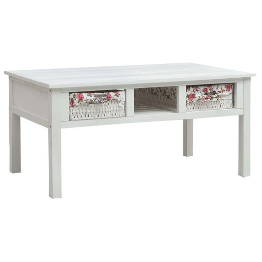 vidaXL Coffee Table White 99.5x60x48 cm Wood