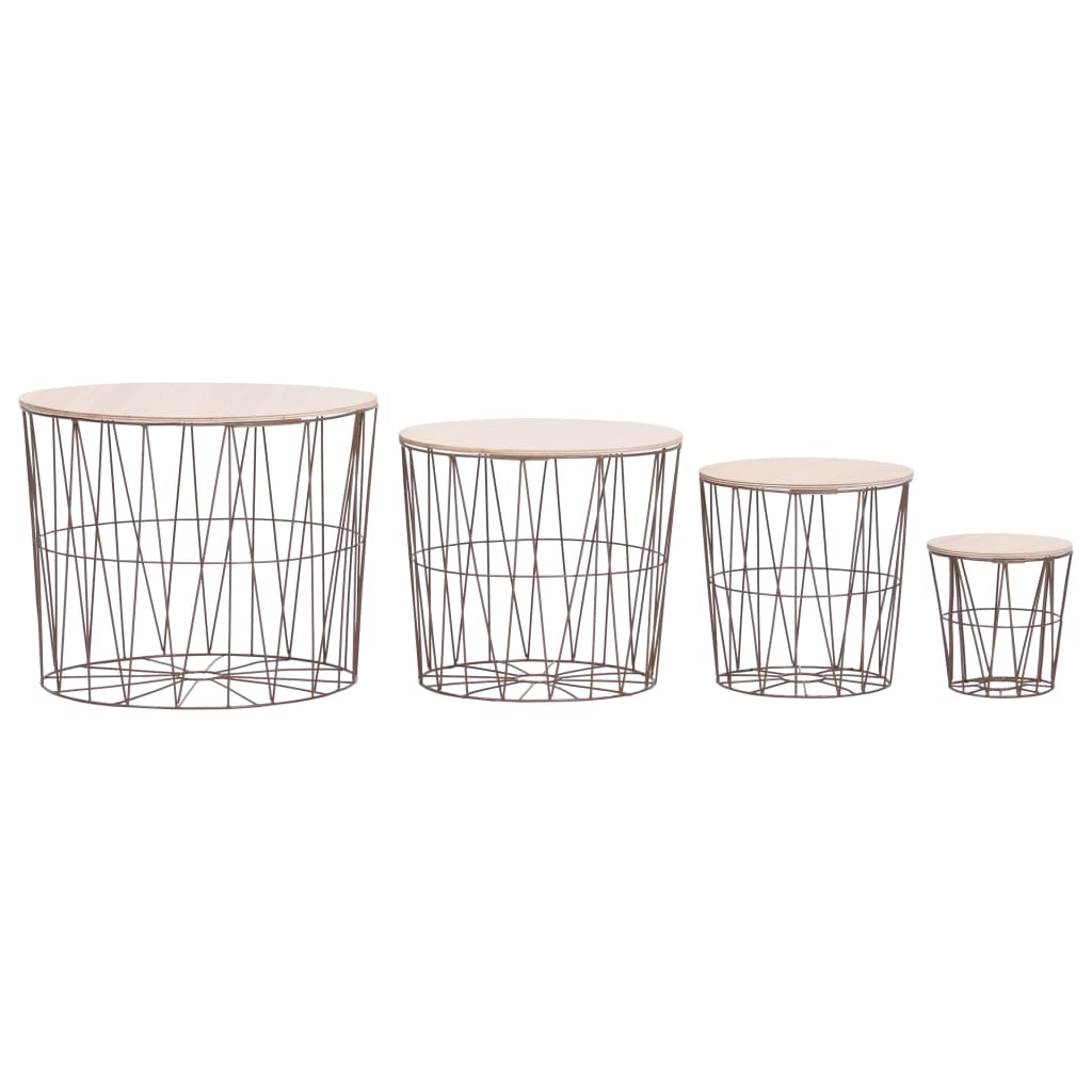 vidaXL Coffee Table 4 pcs Copper