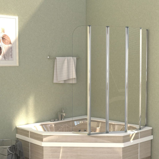 vidaXL Bath Enclosure 120x140 cm Tempered Glass Transparent