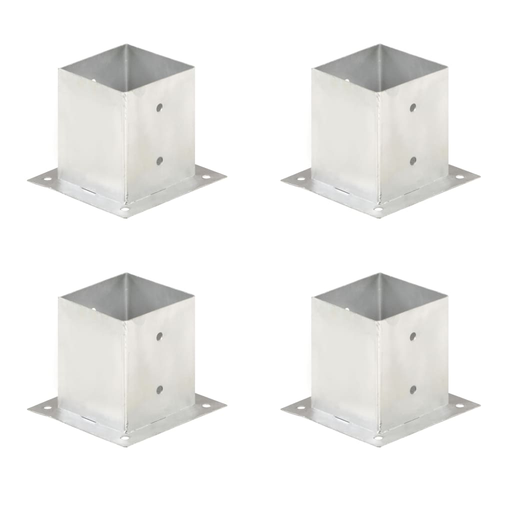 vidaXL Post Anchors 4 pcs Galvanised Metal 121 mm