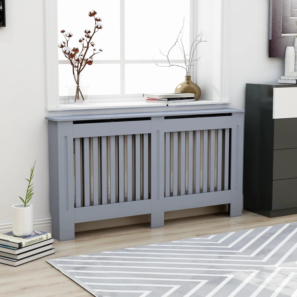 vidaXL Radiator Cover Anthracite 152x19x81 cm MDF