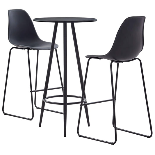 vidaXL 3 Piece Bar Set Plastic Black