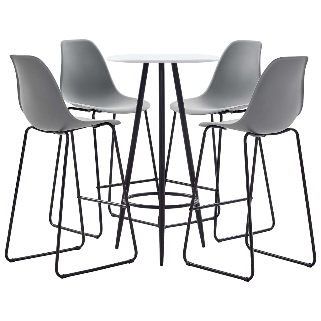 vidaXL 5 Piece Bar Set Plastic Grey