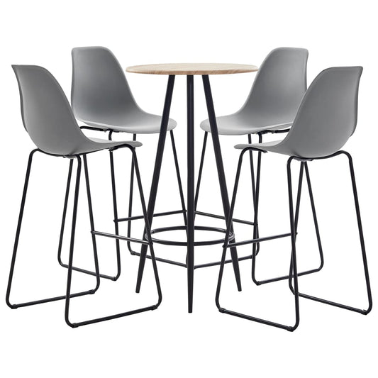 vidaXL 5 Piece Bar Set Plastic Grey