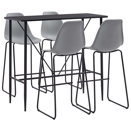 vidaXL 5 Piece Bar Set Plastic Grey