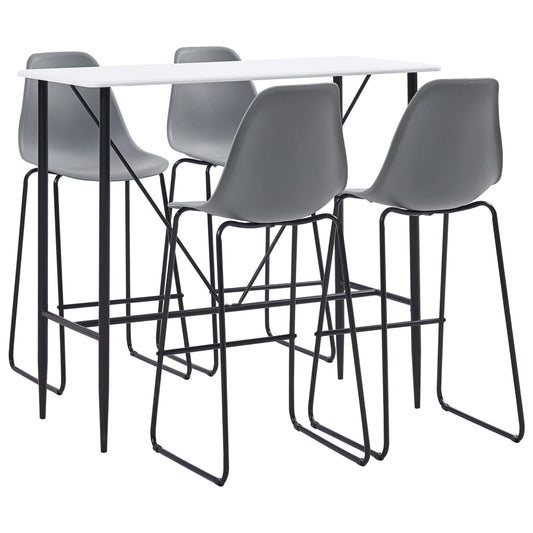 vidaXL 5 Piece Bar Set Plastic Grey