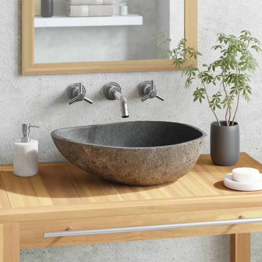 vidaXL Basin River Stone Oval 37-46 cm